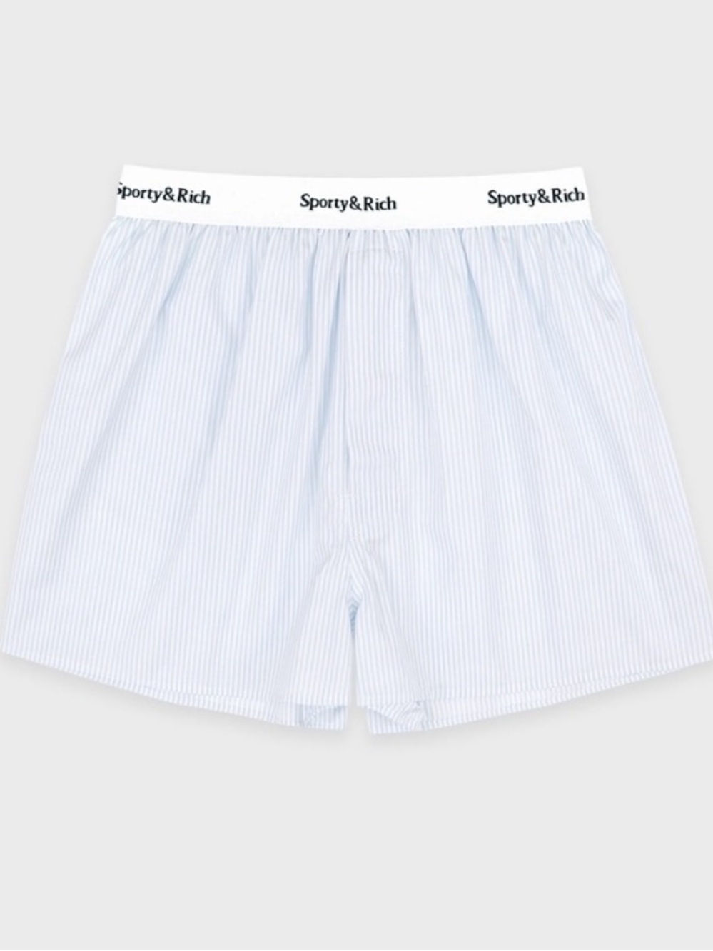NWOT Sporty & Rich Blue Pinstripe Cotton Boxers with Branded Waistband